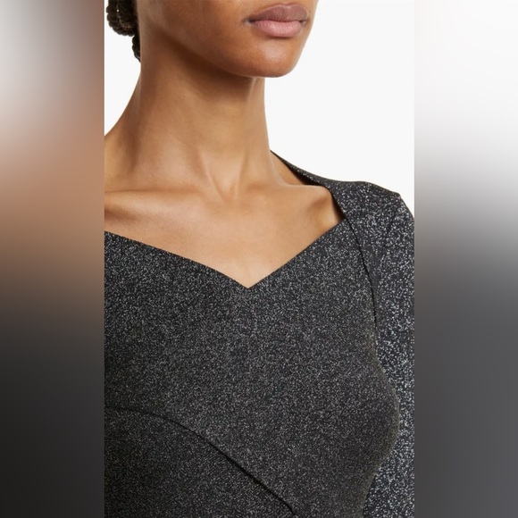 Ted Baker London Eloisy Black Sparkle Knit Fitted Top - Size 1 - Picture 4 of 14